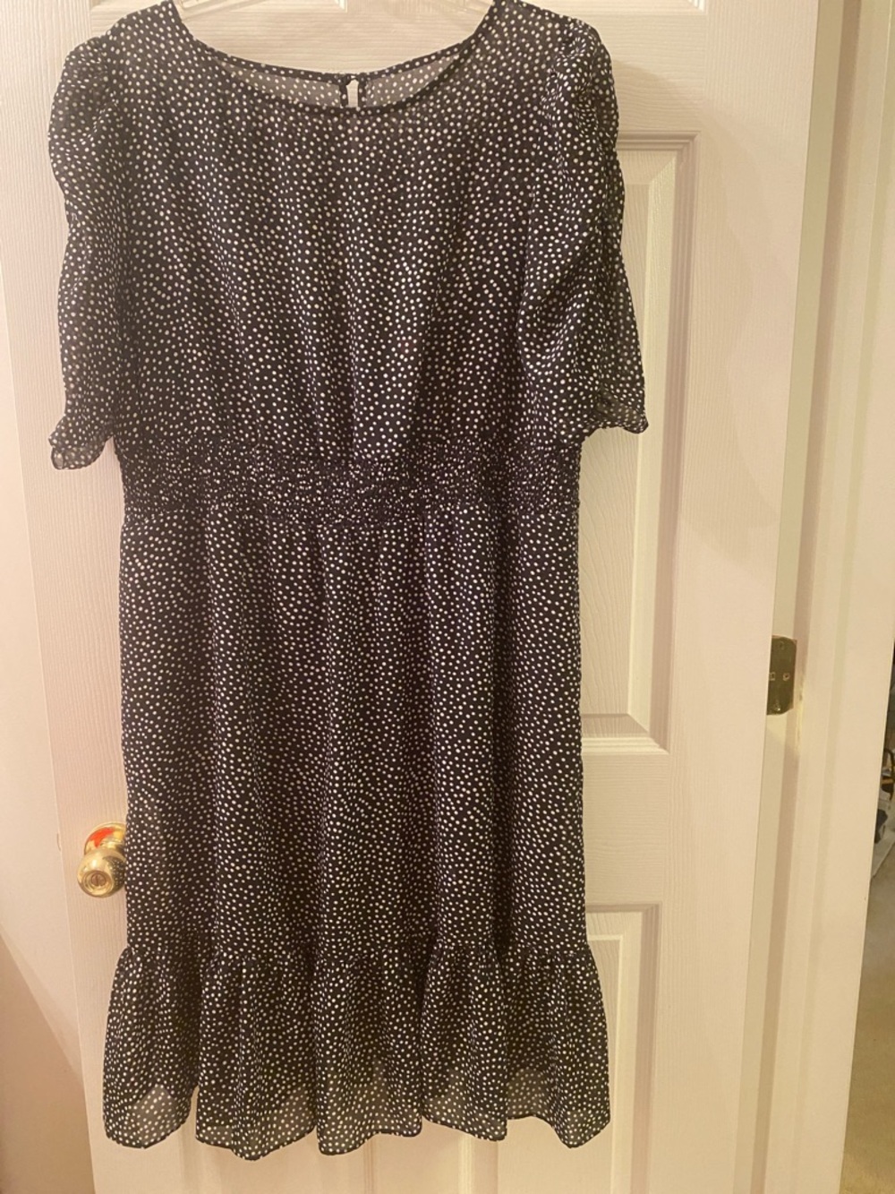 Betsey Johnson Black and White Polka Dot Midi Dress